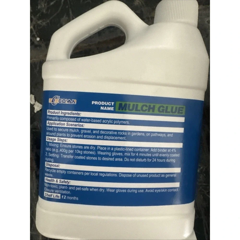 Enhanced Mulch Glue Gravel Rock Landscape 1 Gallon-2 16oz Hold Safe For Flowers